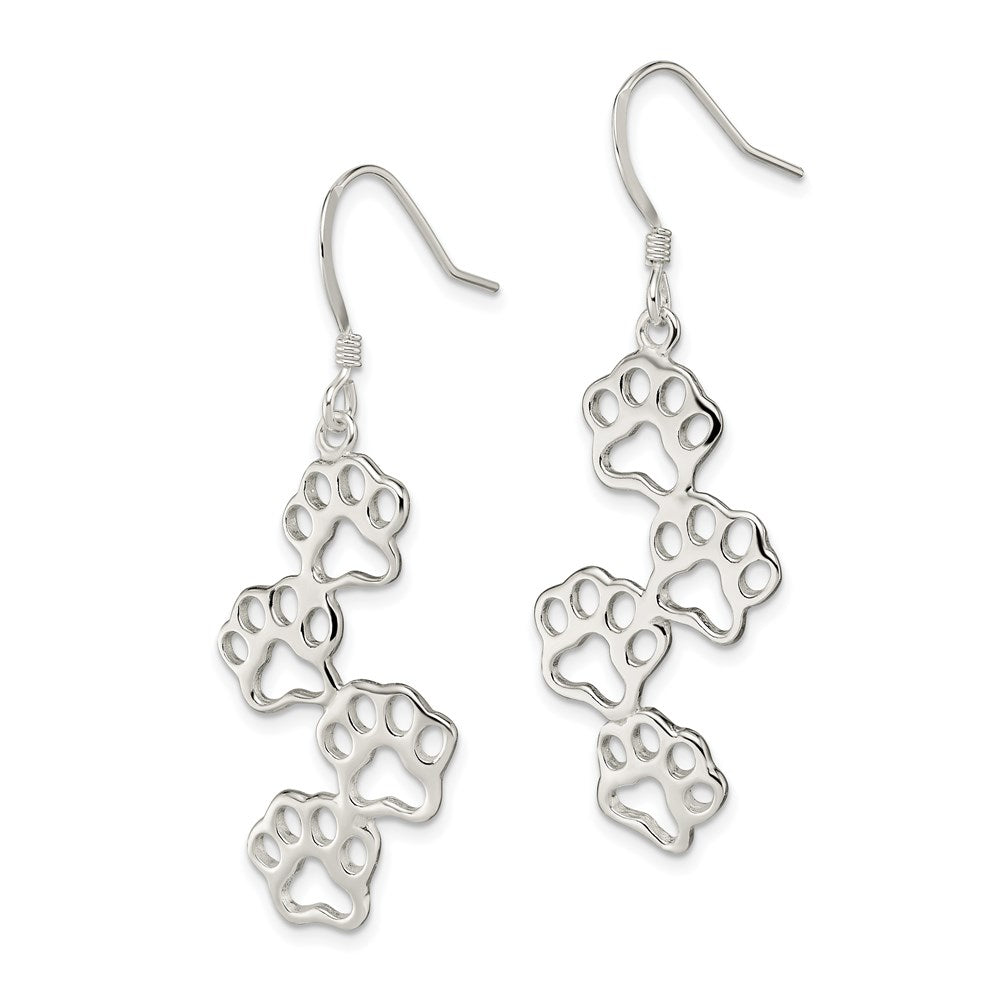 Sterling Silver Four Paw Prints Earrings