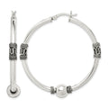 Sterling Silver Antiqued Hoop Earrings