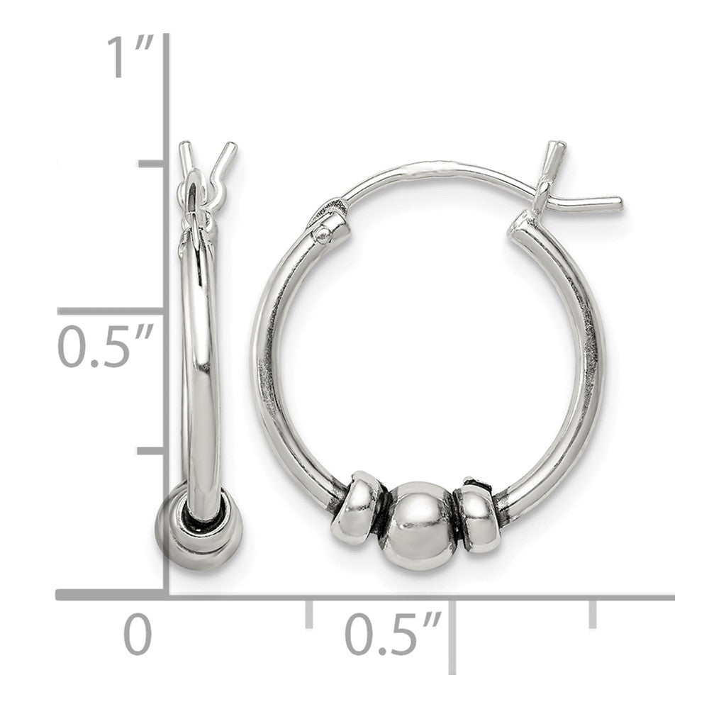 Sterling Silver Antiqued Hoop Earrings