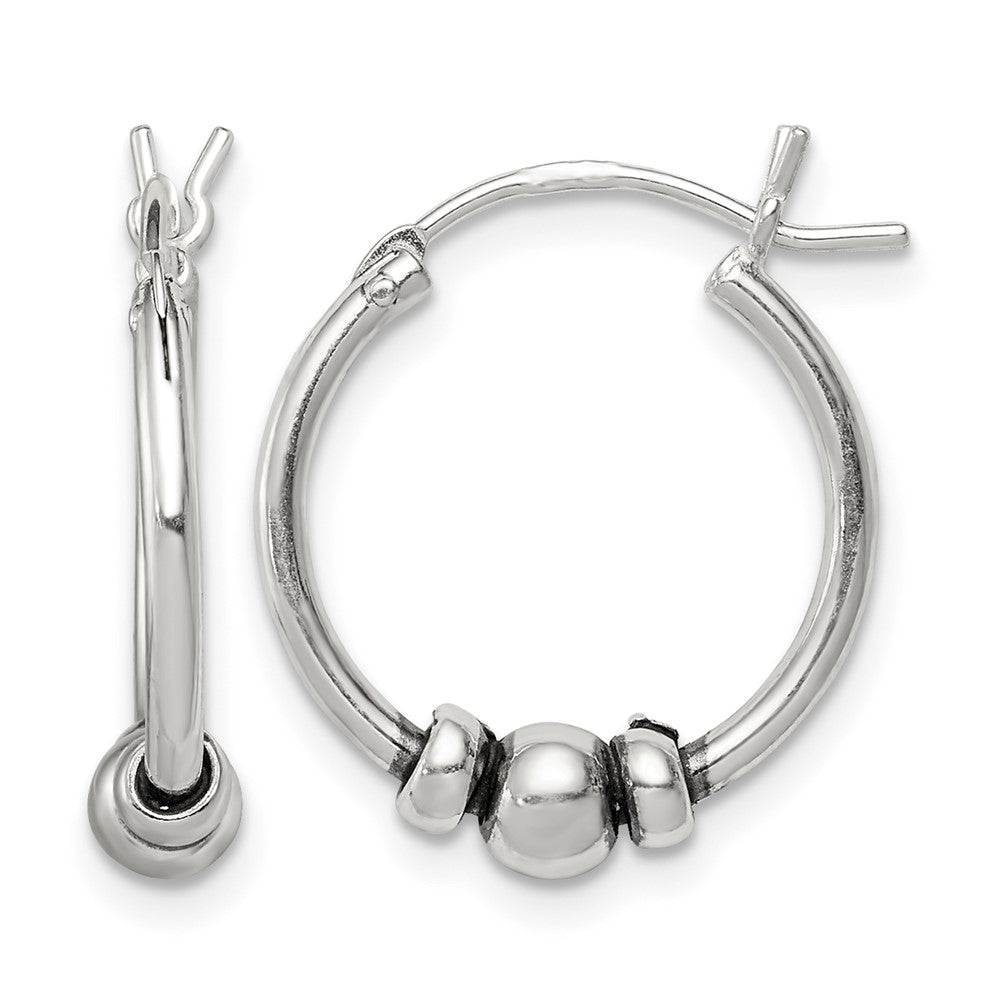 Sterling Silver Antiqued Hoop Earrings