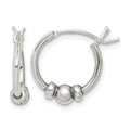 Sterling Silver Antiqued Beaded Hoop Earrings