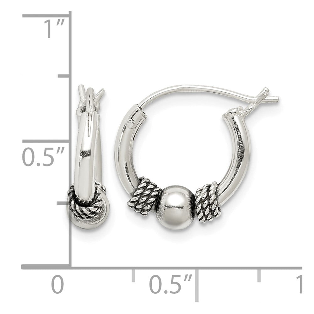 Sterling Silver Antiqued Hoop Earrings