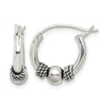 Sterling Silver Antiqued Hoop Earrings