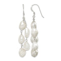Sterling Silver Polished FWC Pearl 2-Strand Dangle Earrings