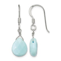 Sterling Silver Polished Amazonite Teardrop Dangle Earrings