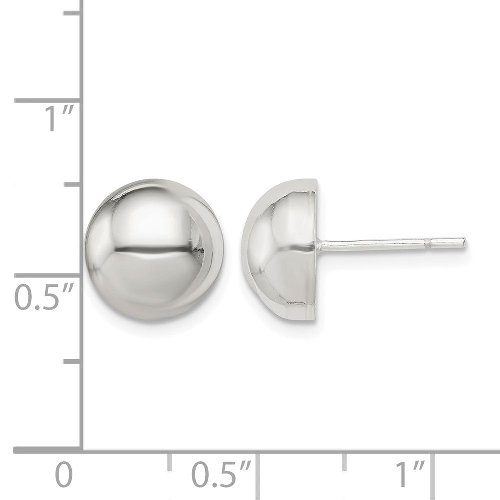 Sterling Silver Polished 10mm Button Earrings