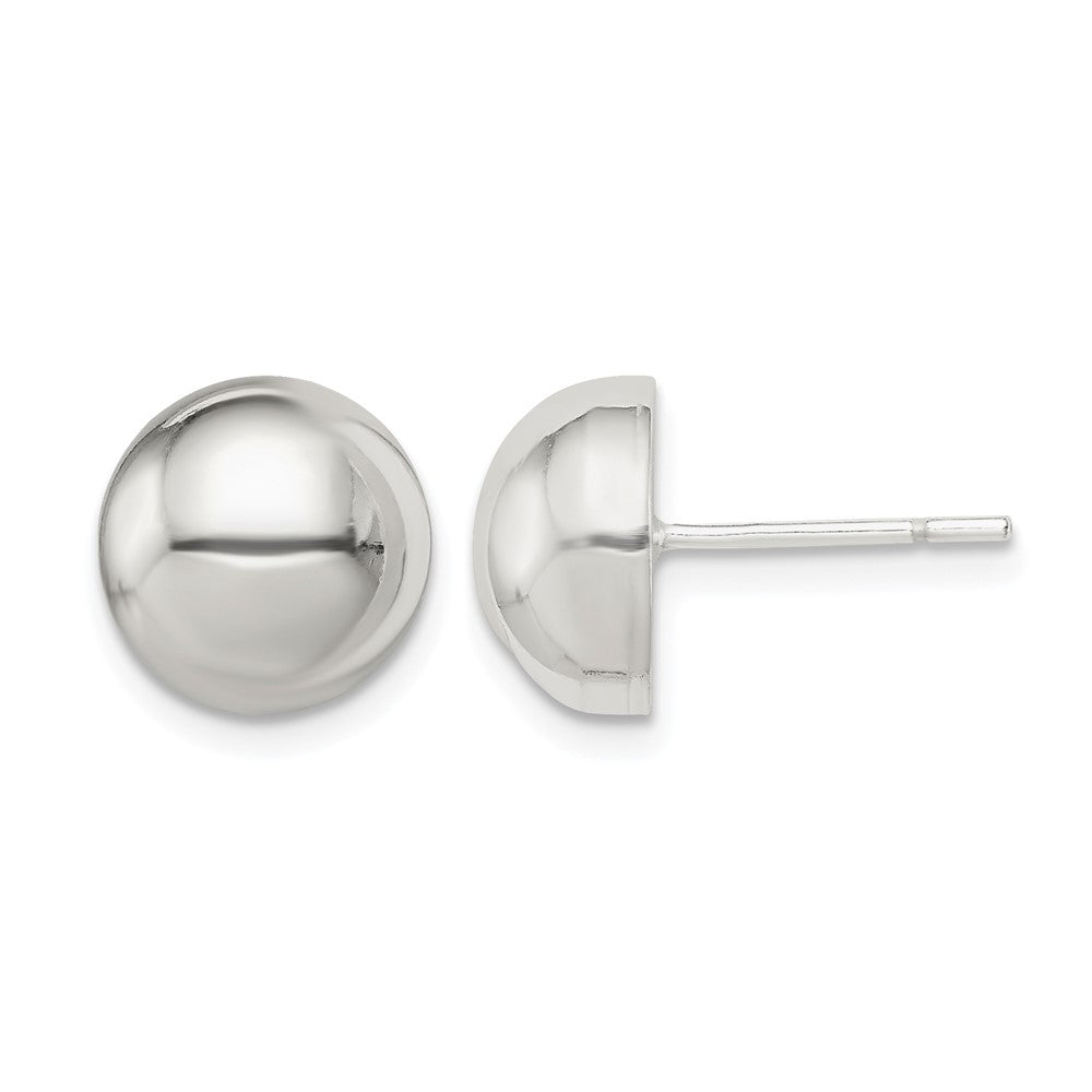 Sterling Silver Polished 10mm Button Earrings