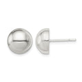 Sterling Silver Polished 10mm Button Earrings