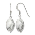 Sterling Silver Polished Oval Howlite Dangle Earrings
