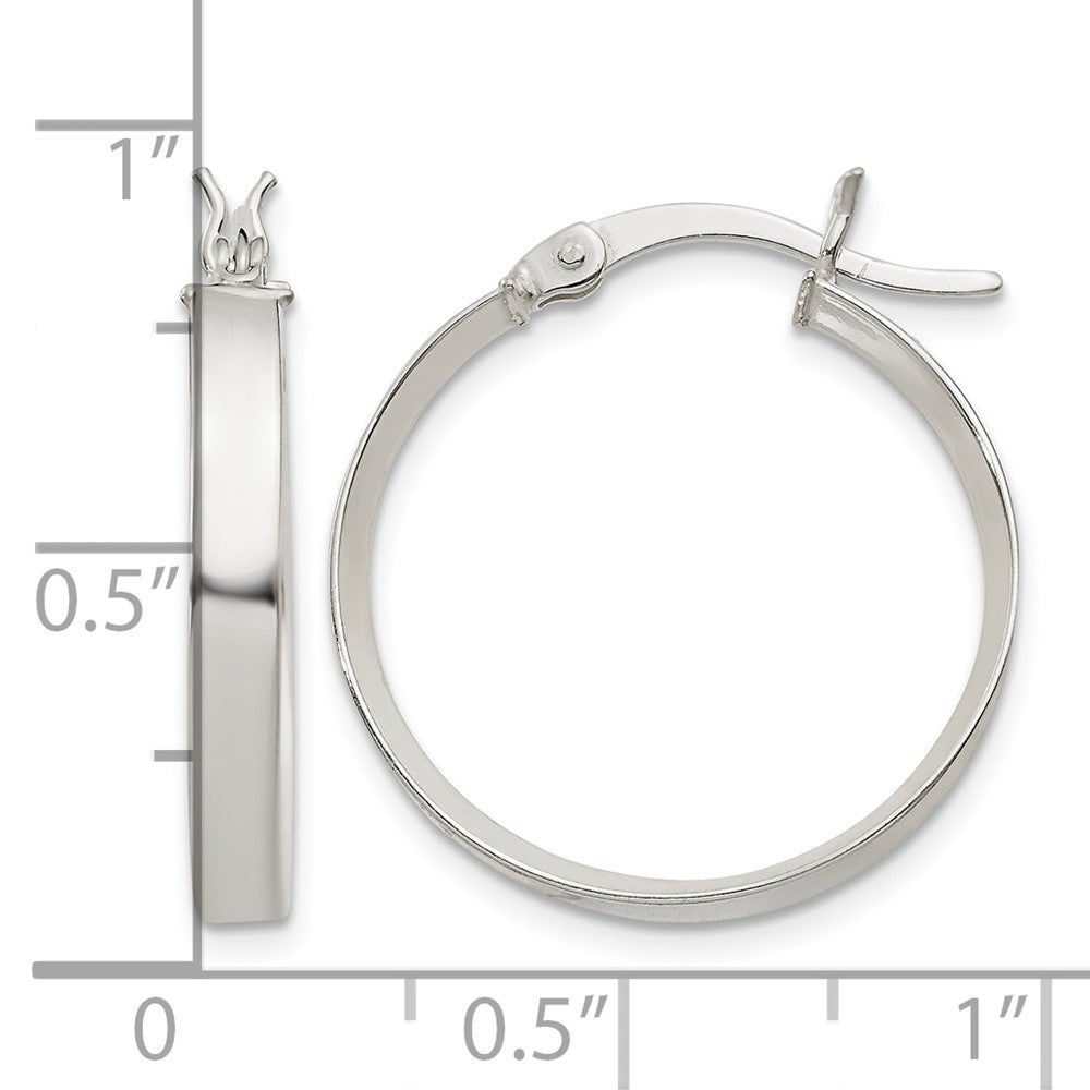 Sterling Silver 2.75x20mm Hoop Earrings