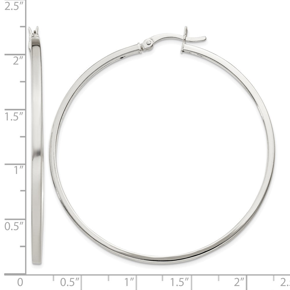 Sterling Silver 2.5x50mm Polished Hoop Earrings