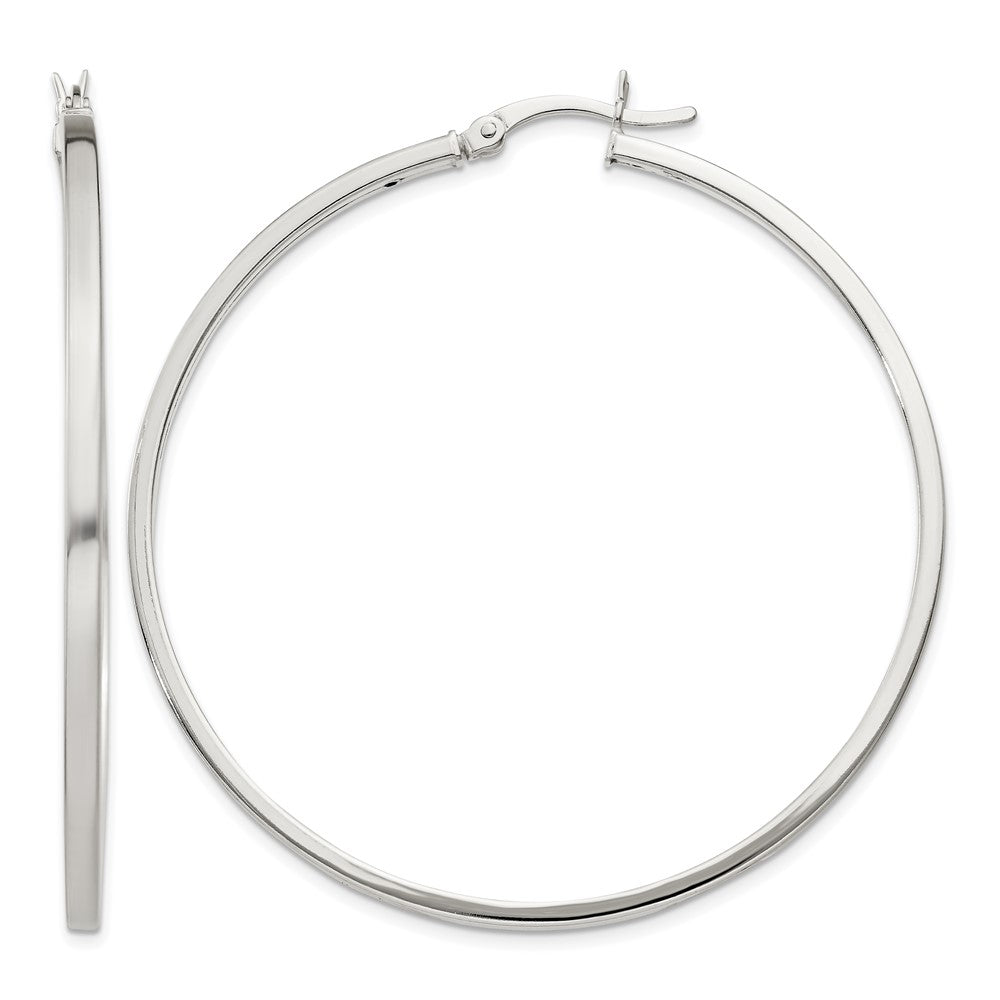 Sterling Silver 2.5x50mm Polished Hoop Earrings