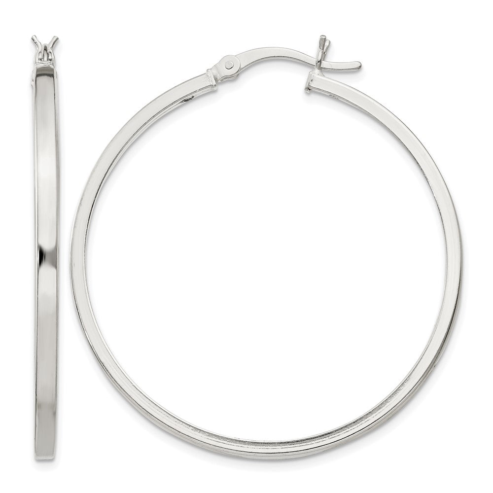 Sterling Silver 2.5x40mm Polished Hoop Earrings
