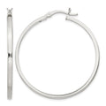 Sterling Silver 2.5x40mm Polished Hoop Earrings