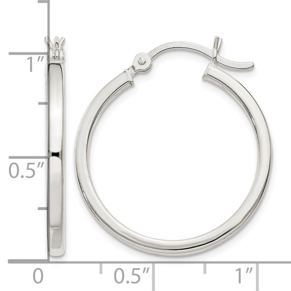 Sterling Silver 2.5x25mm Polished Hoop Earrings