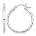 Sterling Silver 2.5x25mm Polished Hoop Earrings