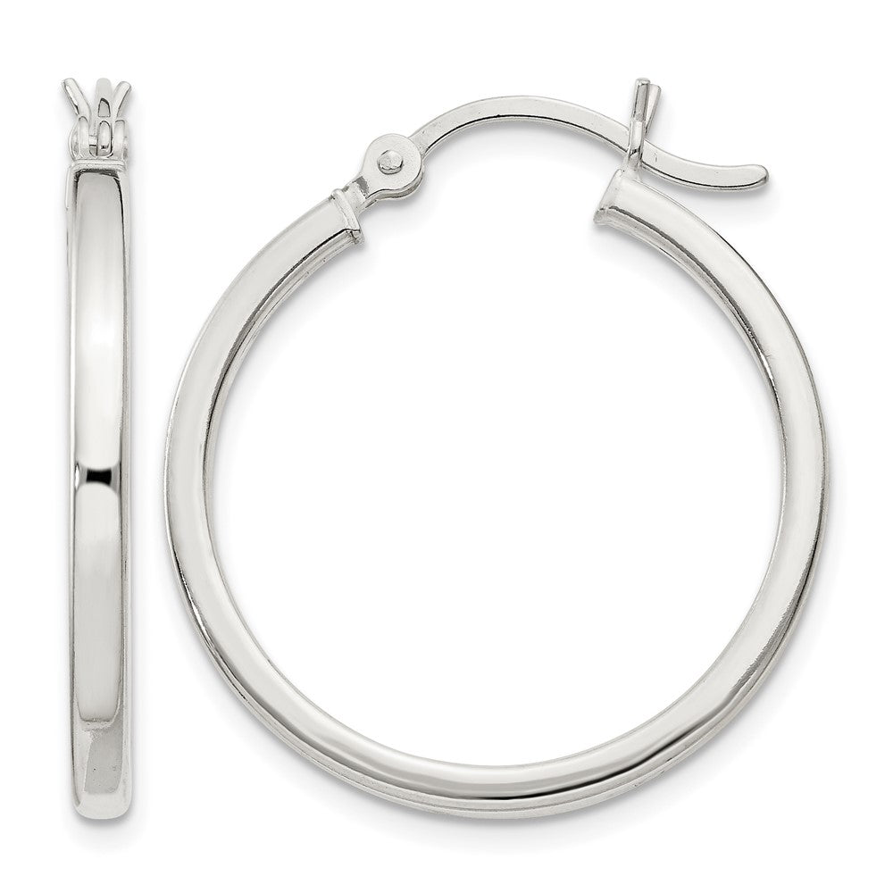 Sterling Silver 2.5x25mm Polished Hoop Earrings
