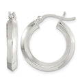 Sterling Silver Polished 3x20mm Knife Edge Round Hoop Earrings