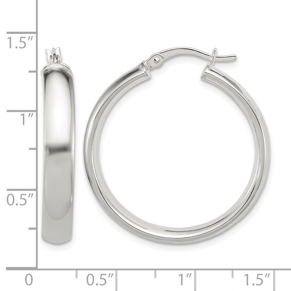 Sterling Silver 5x30mm Hoop Earrings