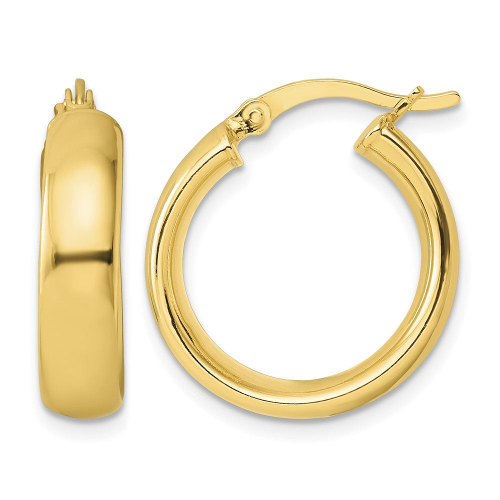 Sterling Silver Gold-tone Polished Hoop Earrings