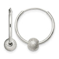 Sterling Silver Laser Bead Endless Hoop Earrings