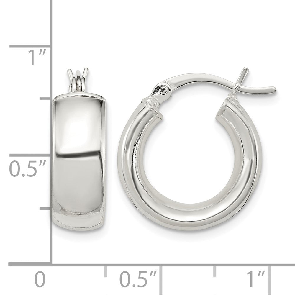 Sterling Silver Polished 6mm Round Hoop Earrings