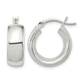 Sterling Silver Polished 6mm Round Hoop Earrings