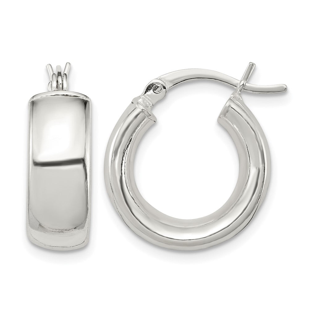 Sterling Silver Polished 6mm Round Hoop Earrings