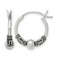 Sterling Silver Antiqued Hoop Earrings