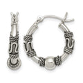 Sterling Silver Antiqued Hoop Earrings