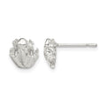 Sterling Silver Polished Mini Frog Post Earrings