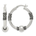 Sterling Silver Antiqued Hoop Earrings