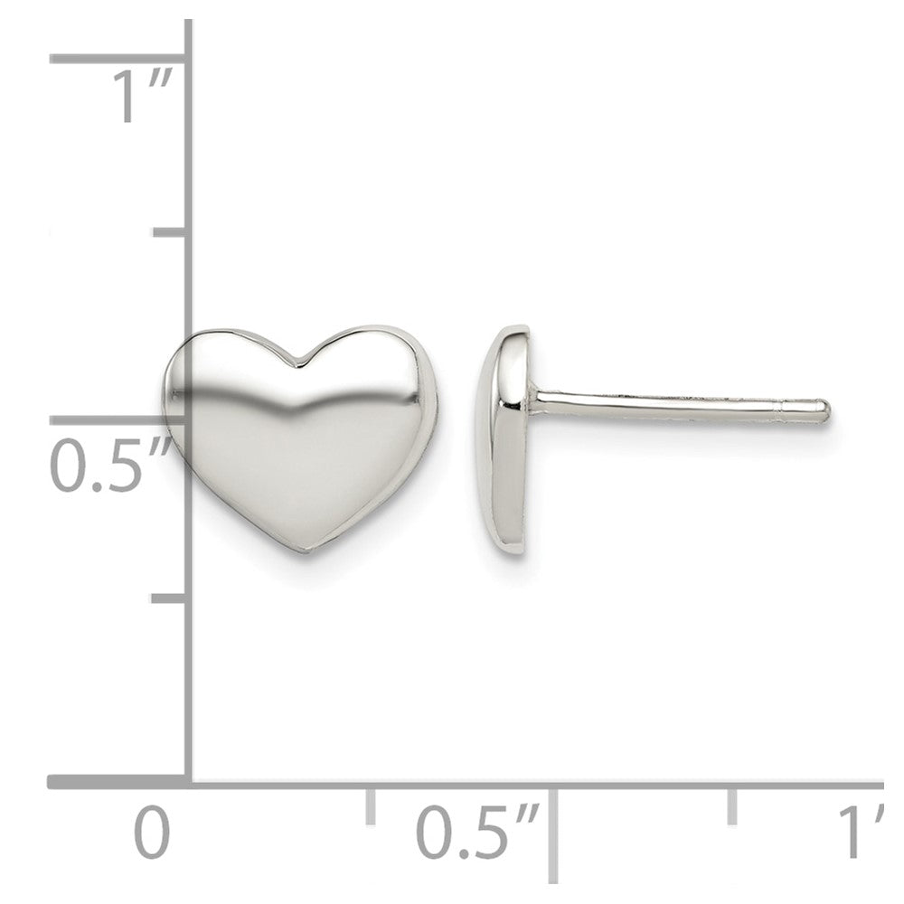 Sterling Silver Polished Heart Post Earrings