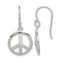 Sterling Silver Polished Peace Dangle Earrings