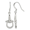 Sterling Silver Polished Stirrup Dangle Earrings