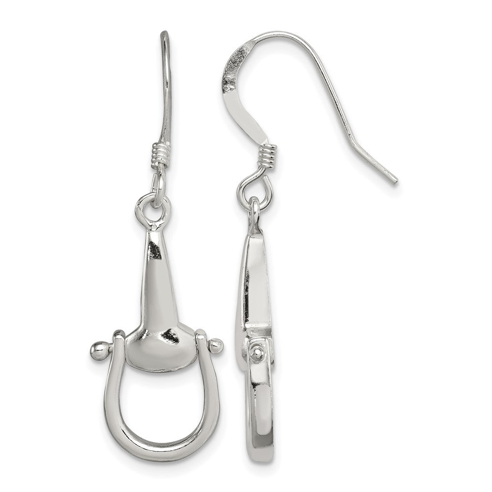 Sterling Silver Polished Stirrup Dangle Earrings