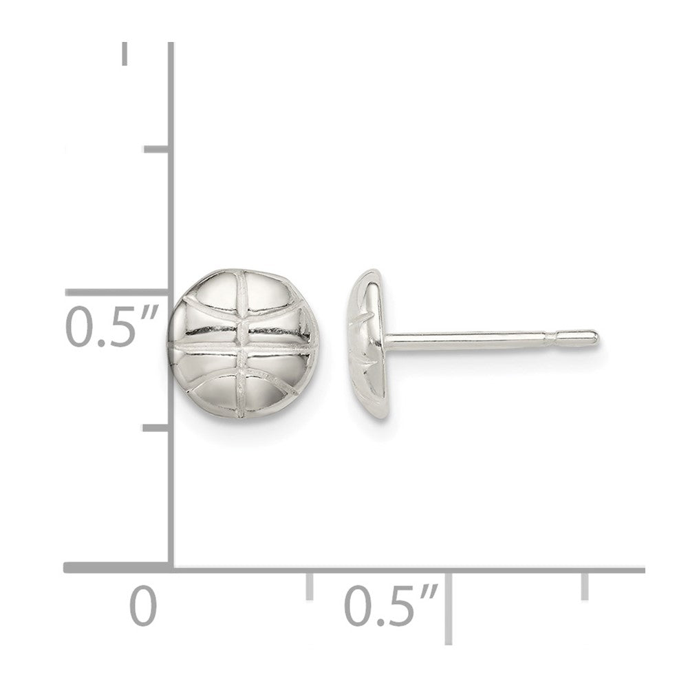 Sterling Silver Basketball Mini Earrings