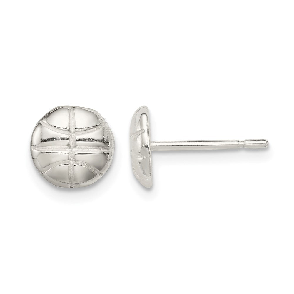 Sterling Silver Basketball Mini Earrings