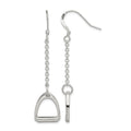 Sterling Silver Polished Horse Stirrup Dangle Earrings