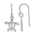 Sterling Silver Polished Turtle Dangle Earrings