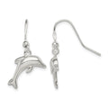 Sterling Silver Polished Dolphin Dangle Earrings