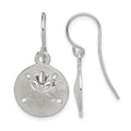 Sterling Silver Polished and Textured Sand Dollar Dangle Earrings