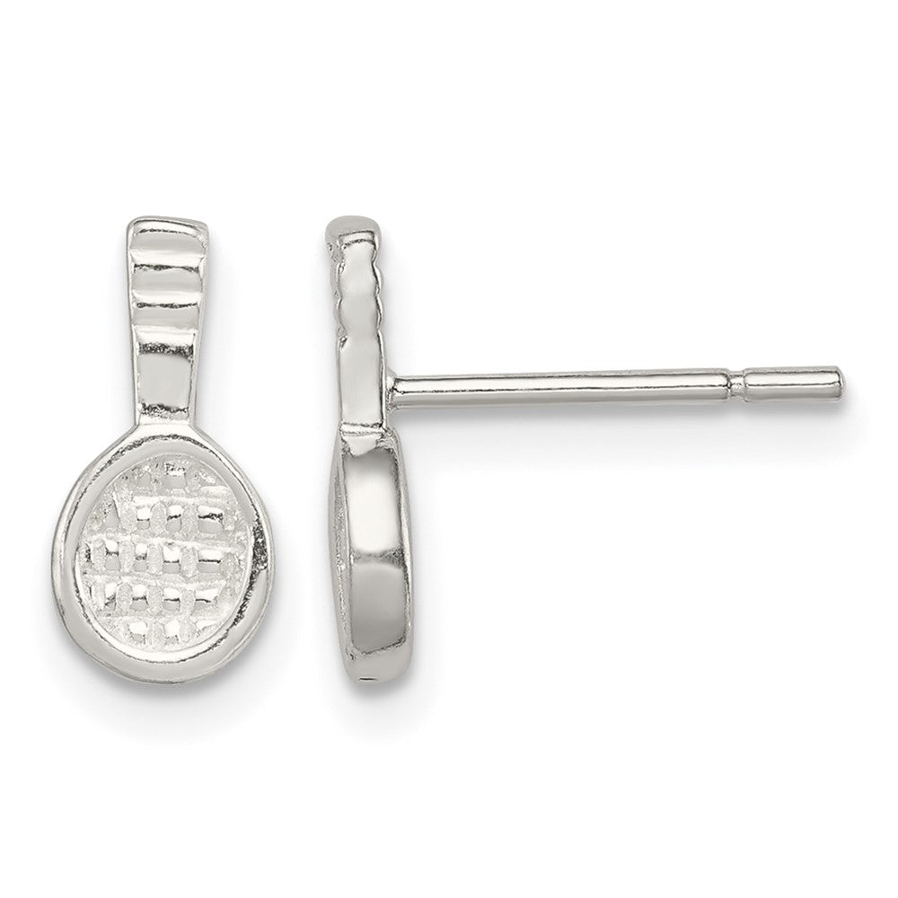 Sterling Silver Tennis Racquet Mini Earrings