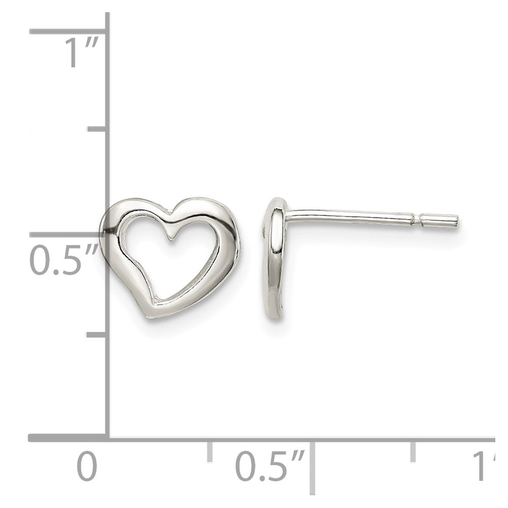 Sterling Silver Polished Heart Post Earrings