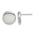 Sterling Silver Polished Button Post Earrings