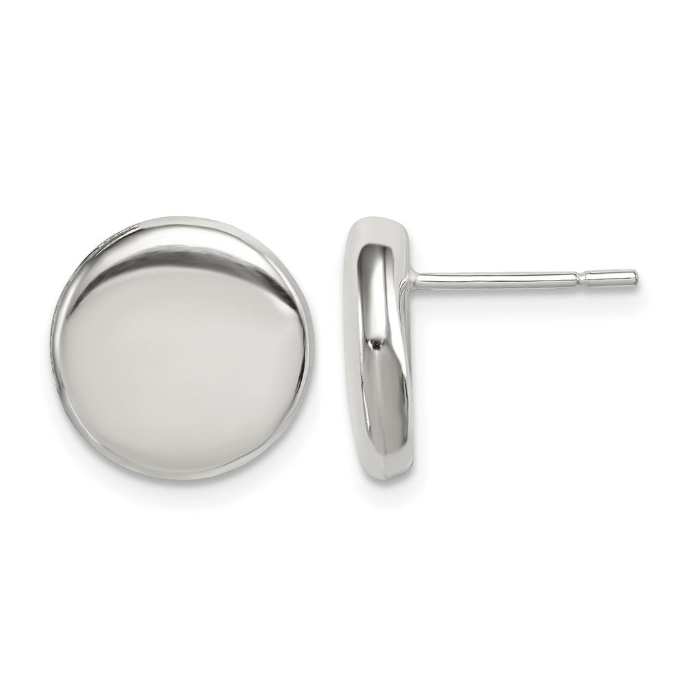 Sterling Silver Polished Button Post Earrings