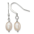 Sterling Silver Polished Pink 6-7mm FWC Pearl Dangle Earrings