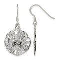 Sterling Silver Polished & Antiqued Filigree Circle Dangle Earrings