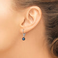Sterling Silver Rhodium-plated 6-7mm Black FWC Pearl Leverback Earrings