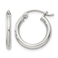 Sterling Silver 2mm Round Hoop Earrings